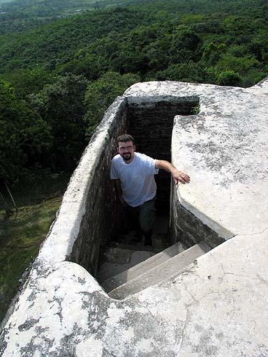 Heading up to El Castillo pyramid.jpg