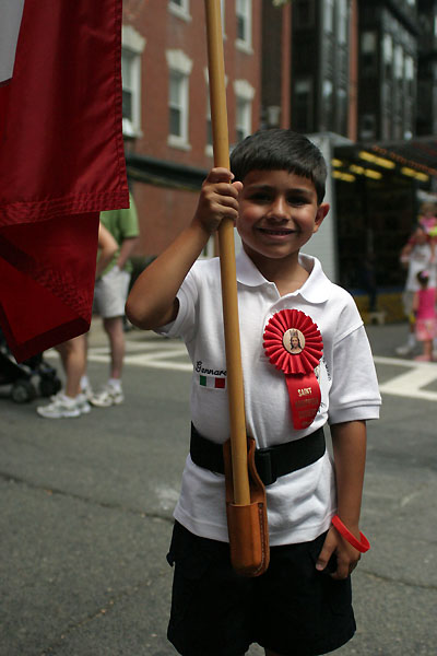 Proud to carry his chuch's banner - Our Lady of St. Agropina