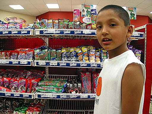 David, Pep's Nephew, checking out the snacks.jpg