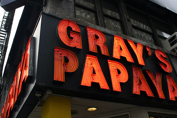 Gray's Papaya has great hot dogs and juice