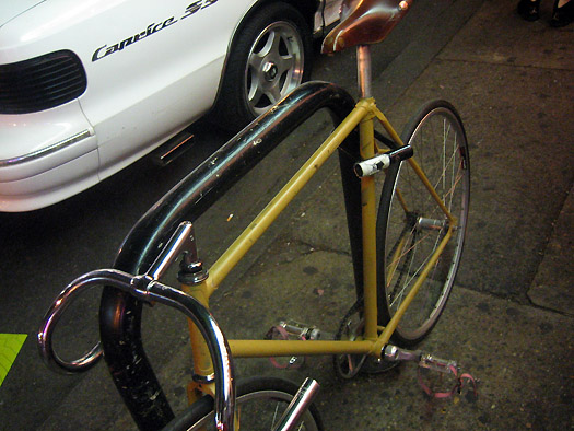 A nice fixed gear bike. There are a lot of these (and single speeds) in Philly!